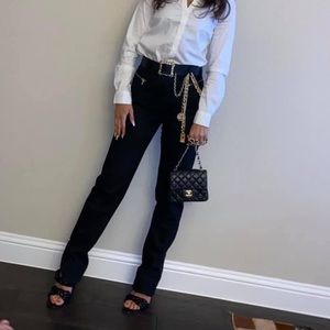 Vintage Chanel jeans black fit like a 26/27